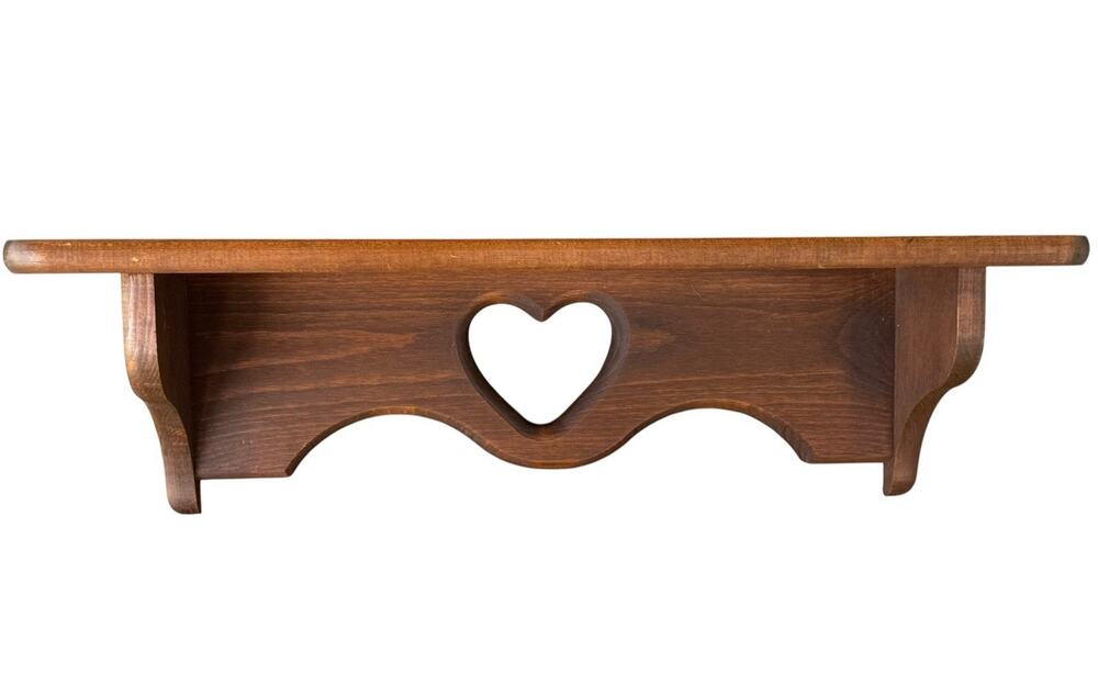 Vintage Handmade Wooden Shelf 23 With Heart Cut Out Cottage Core Romantic